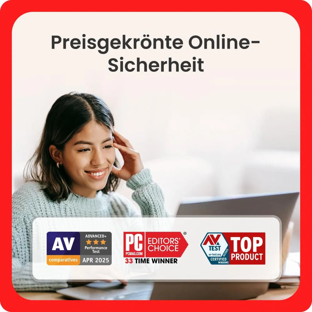 McAfee Total Protection 2026 (5 Geräte) | Virenschutz, VPN, Betrugsschutz, Sicherheitssoftware, Identitätsüberwachung | 2-Jahres-Abonnement mit automatischer Verlängerung | Download