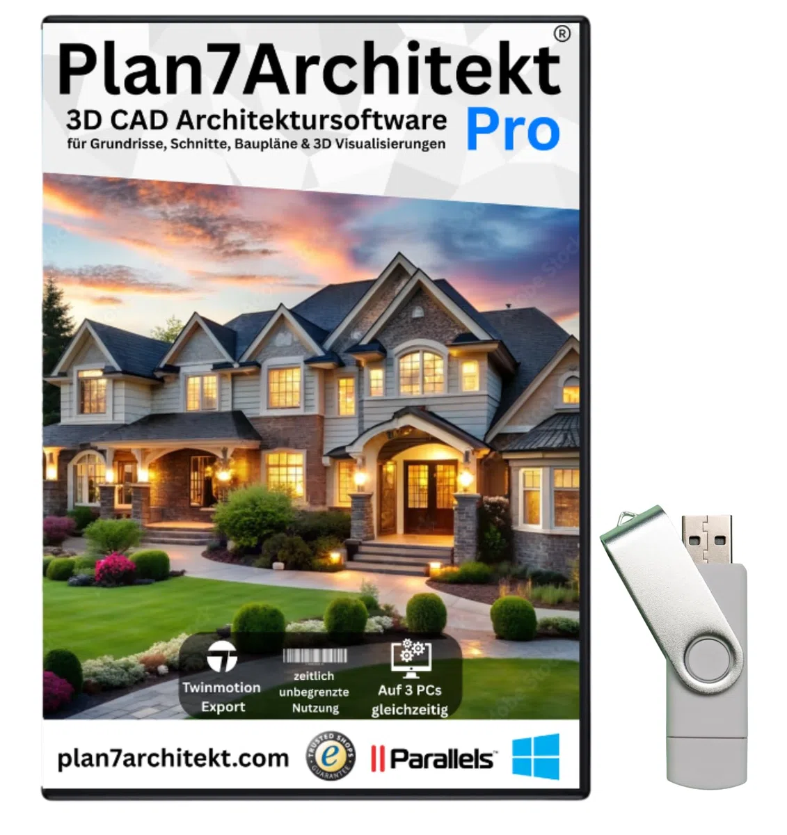 Plan7Architekt Pro 5 - Professionelle 3D CAD Architektur & Hausplaner Software, Grundriss Programm