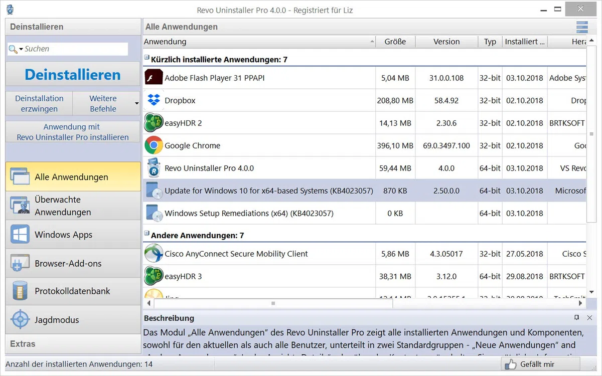 Revo Uninstaller Pro 4 | 1 Gerät | PC | PC Aktivierungscode per Email