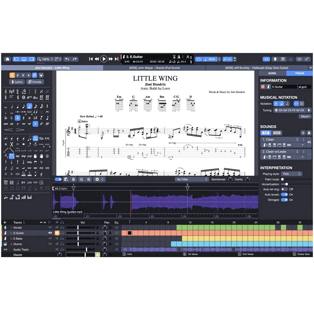 Arobas Guitar Pro 8 Notations-Software keepdrum Klinken-Kabel