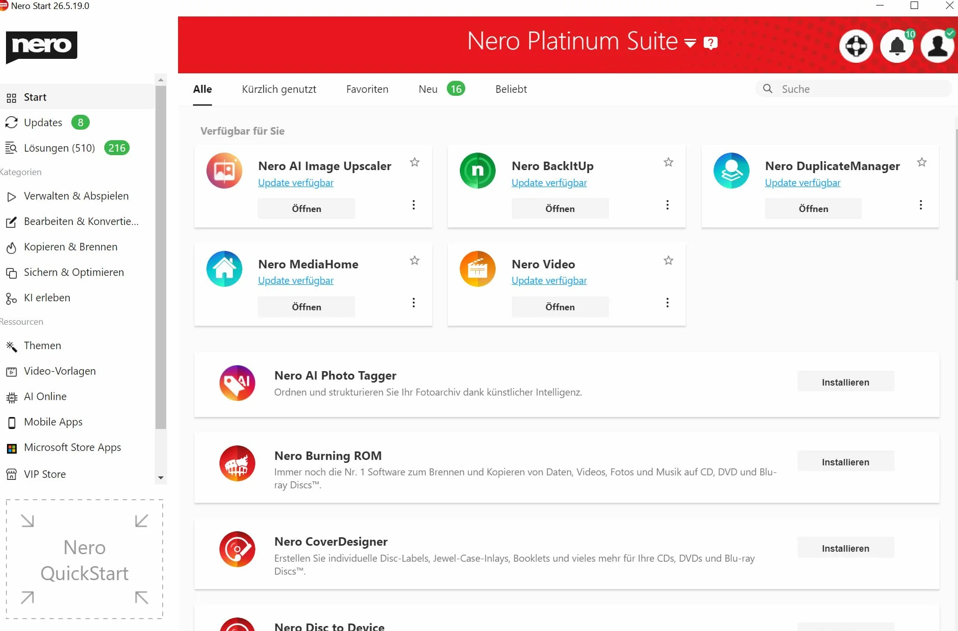 Nero Platinum 365 - Box mit Downloadlink | Videobearbeitung | Backup | Medien verwalten & abspielen | 8K | Fotos | PC Tuning | Windows 11/10/8/7