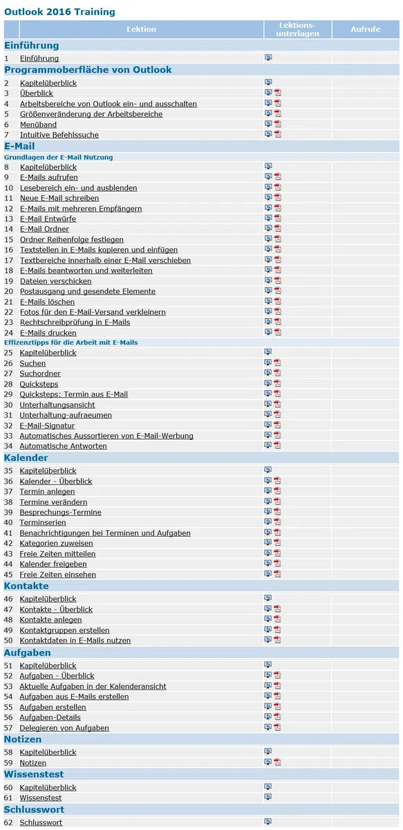 Outlook 2016 Training - In 8 Stunden Outlook sicher anwenden | Einsteiger und Auffrischer lernen mit diesem Kurs Schritt für Schritt die sichere Anwendung von Outlook [1 Nutzer-Lizenz]