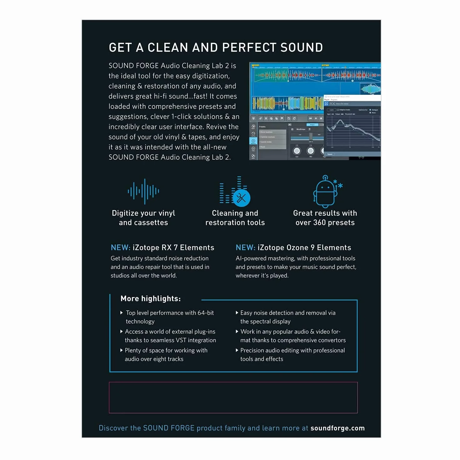 SOUND FORGE Audio Cleaning Lab|2|1 Device|Perpetual License|PC|Disc|Disc