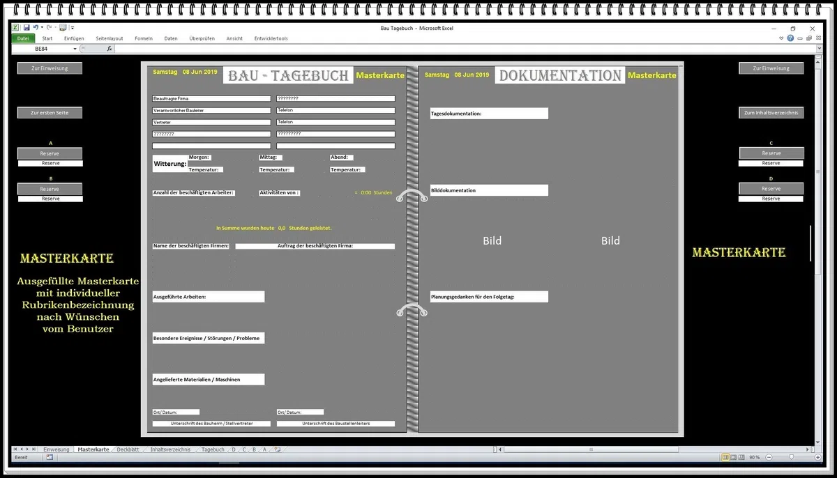 Digitales Bautagebuch Software für Bauführer und Bauherren Handbuch HOAI Vorlage Bauberichte