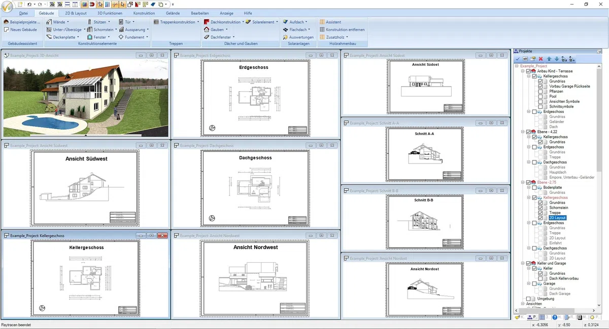 3D CAD 12 Professional Profi-Software für Hausbau-Planung in 3D und 2D mit Elektroplanung für Win 11, 10
