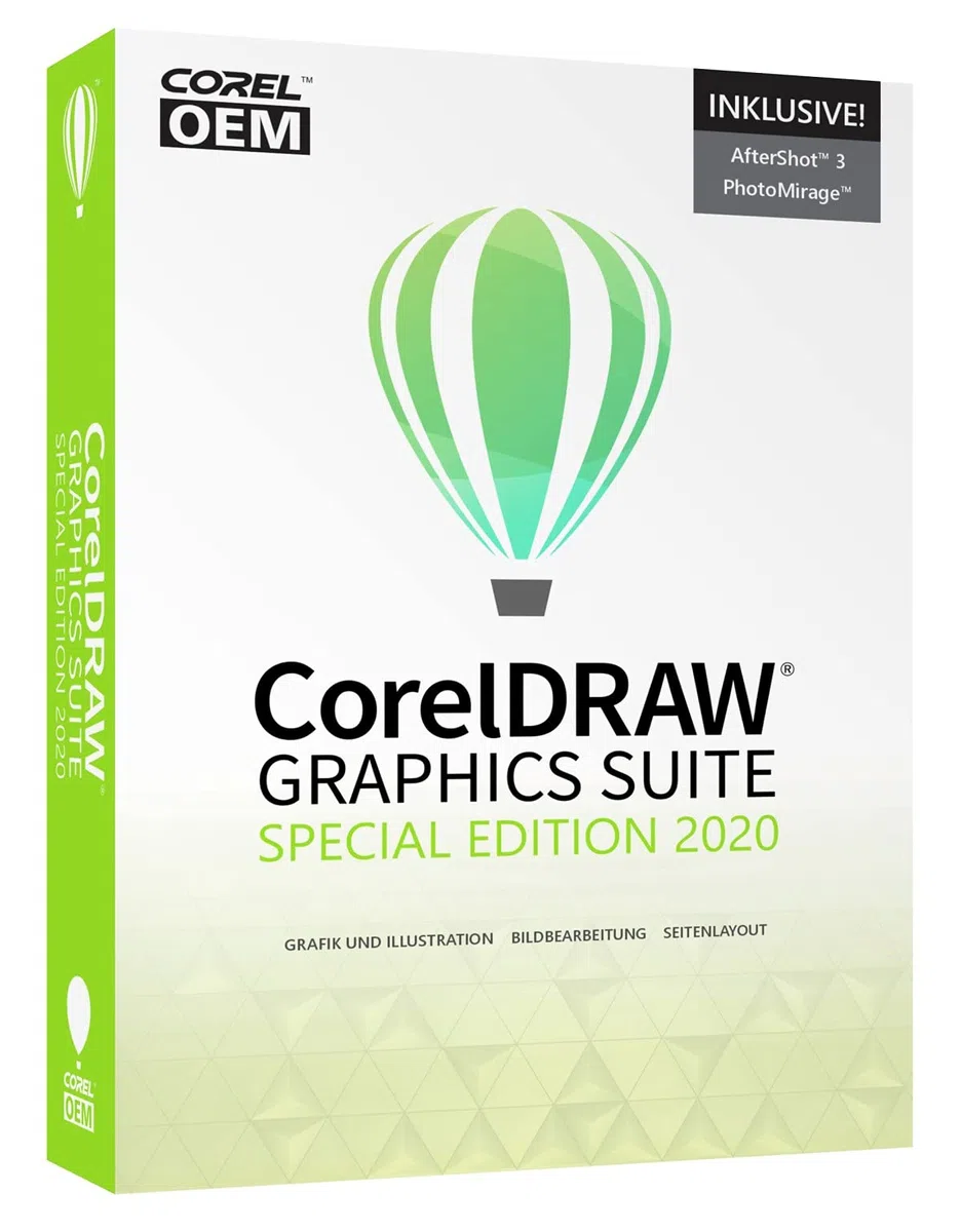 CorelDRAW Graphics Suite Special Edition 2020 OEM DVD-BOX inkl. AfterShot 3 + PhotoMirage Express