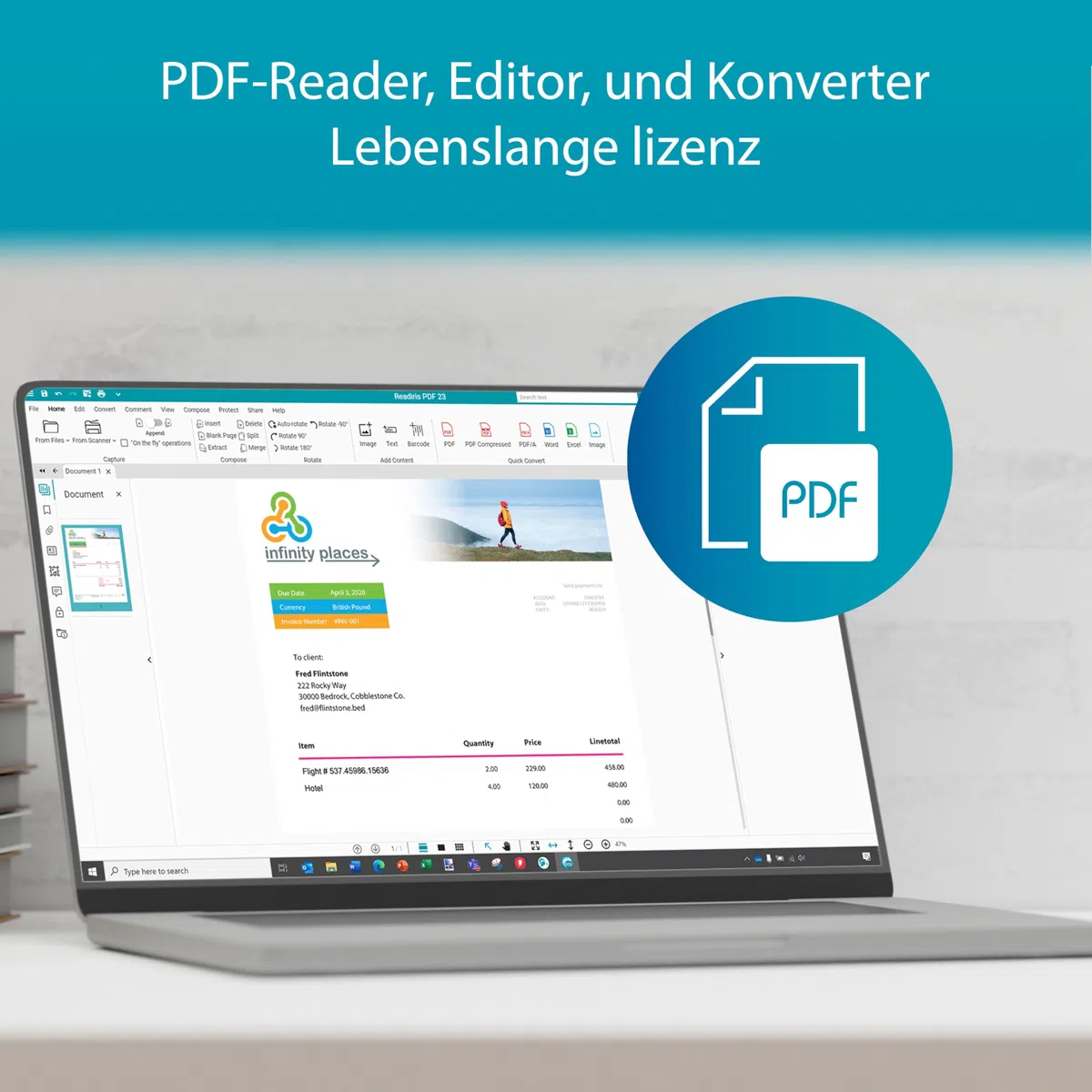 Readiris PDF Standard PDF-Software für Windows 11 Dauerlizenz, PDFs bearbeiten, konvertieren, kommentieren und schützen