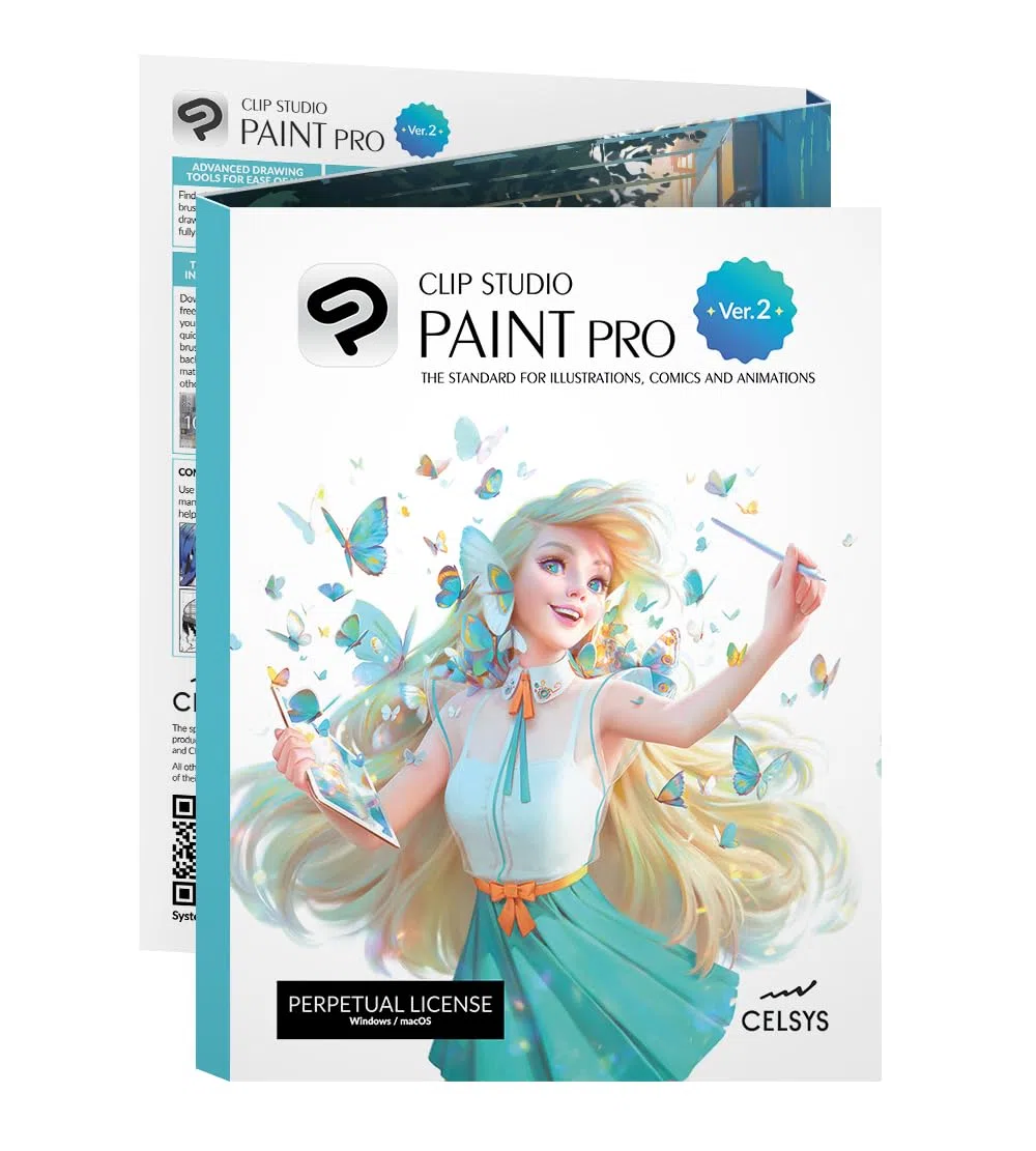 CLIP STUDIO PAINT PRO Version 2 Perpetual License for Windows macOS