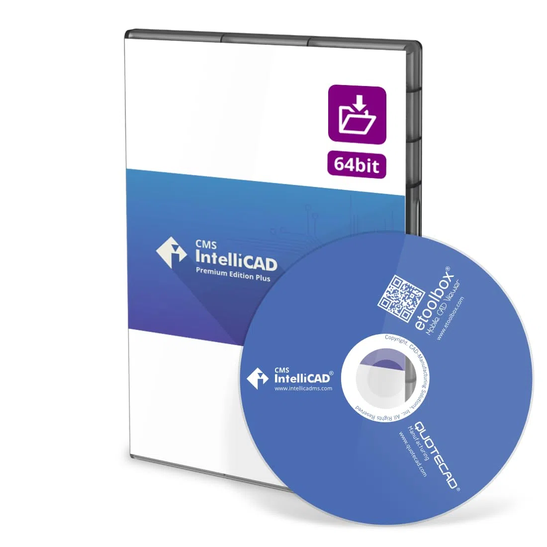 CMS IntelliCAD PE Plus Professionelle CAD-Software 2D 3D .dwg Perpetuelle Lizenz DVD Download
