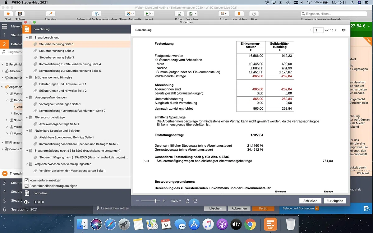 WISO Steuer-Mac 2021 (für Steuerjahr 2020 | Mac | Digitaler Download