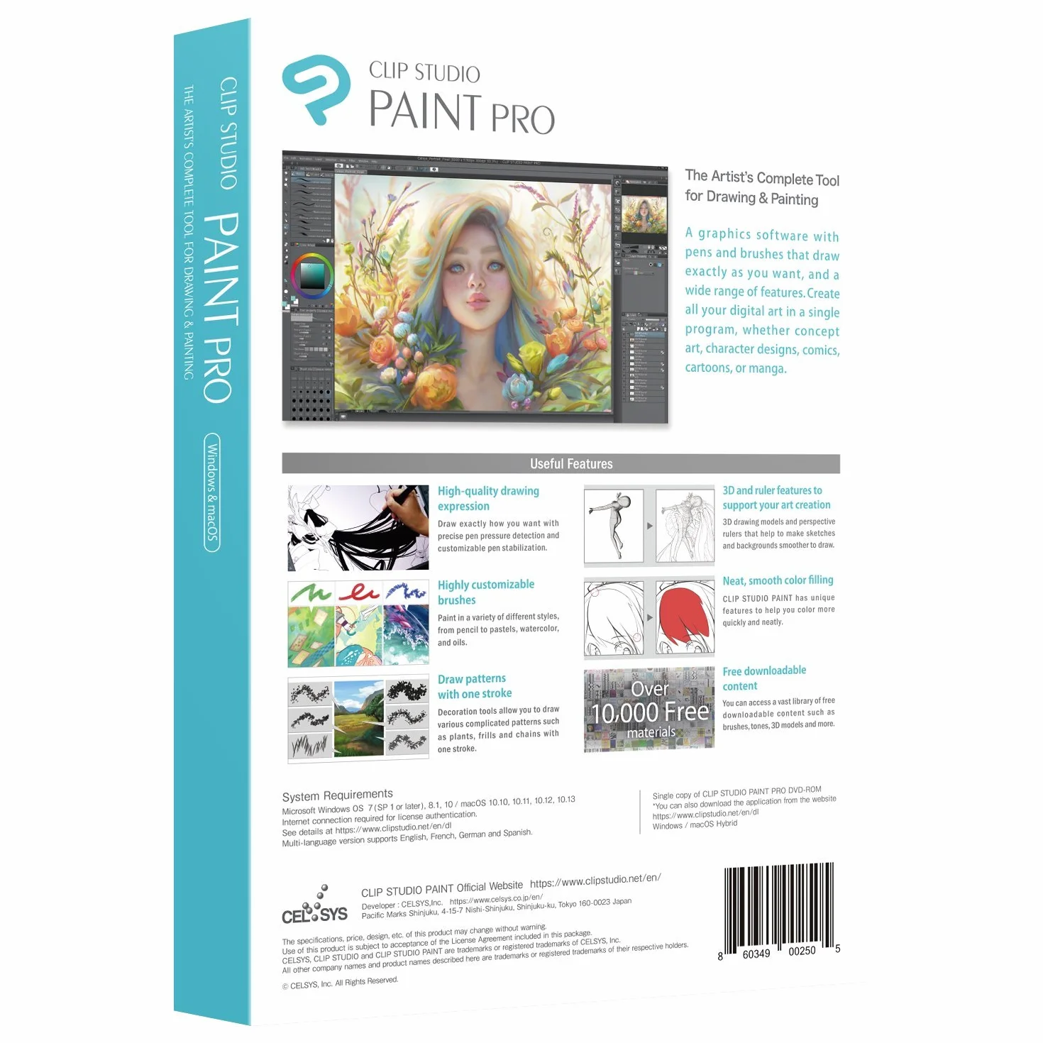 Clip Studio Paint Pro - Version 1 - Perpetual License - for Microsoft Windows and MacOS