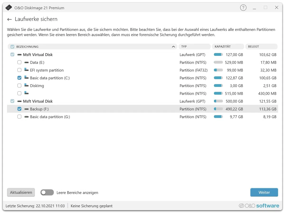 O&O DiskImage 21 Premium - Datensicherung für PCs, Festplatten + SSDs. Systemwiederherstellung, Festplatten klonen, Schutz vor Datenverlust für Win 11, 10