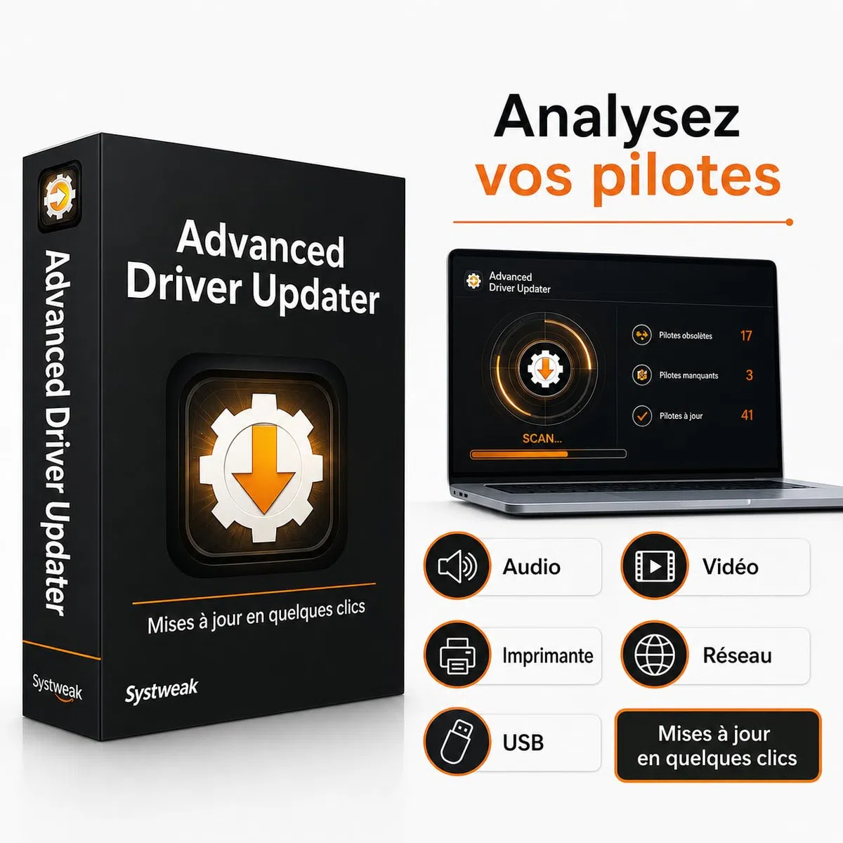 Advanced Driver Updater - Holen Sie sich die neuesten Gerätetreiber für Ihren PC | 100% Original-Treiber | Verbessern Sie die Systemleistung | 1 PC 1 Jahr |