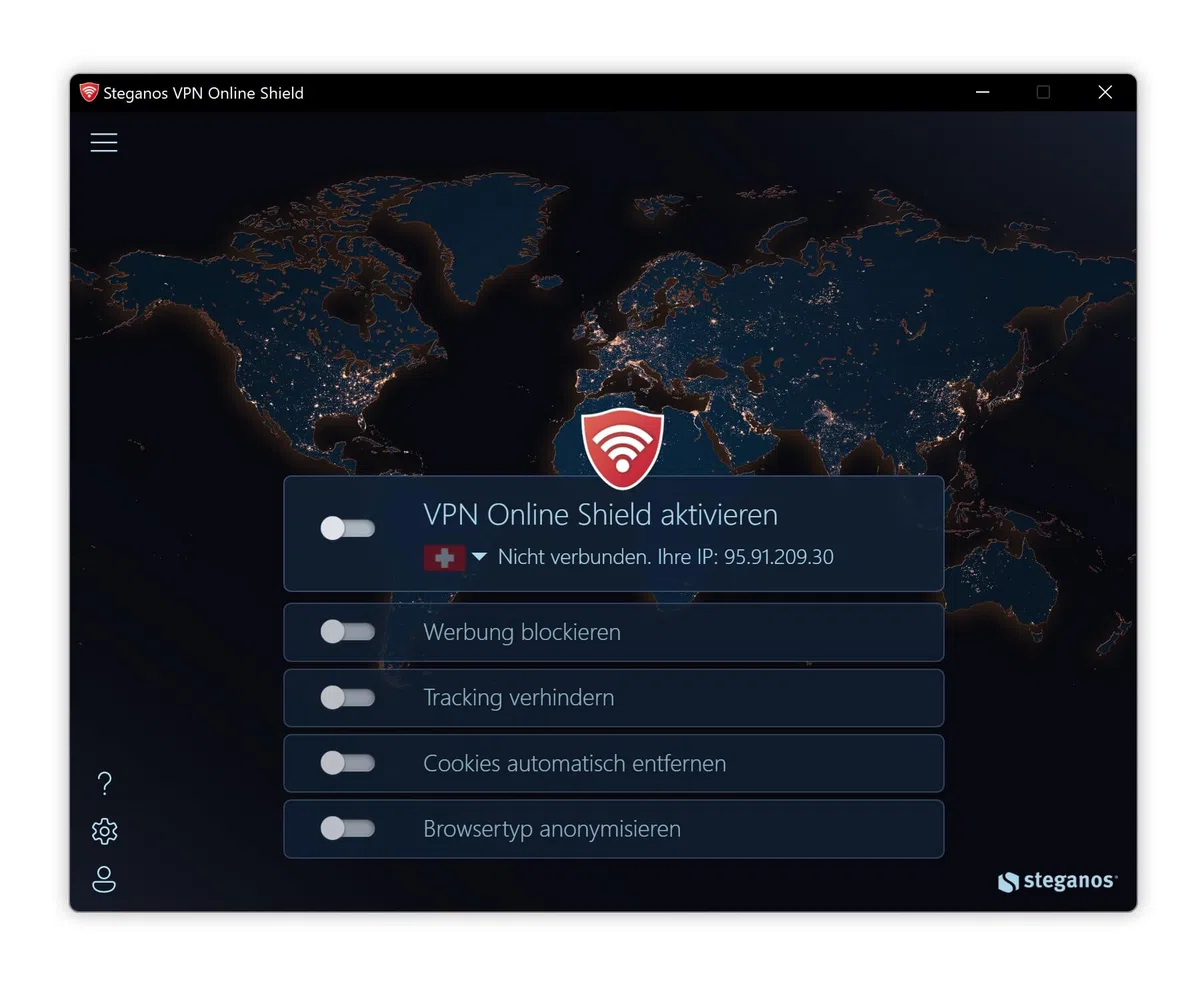 Steganos VPN Online Shield 2026 - VPN-Lösung ohne Tempo- und Datenlimit für Windows, macOS, iOS, Android - 5 Geräte / 1 Jahr - DEUTSCH