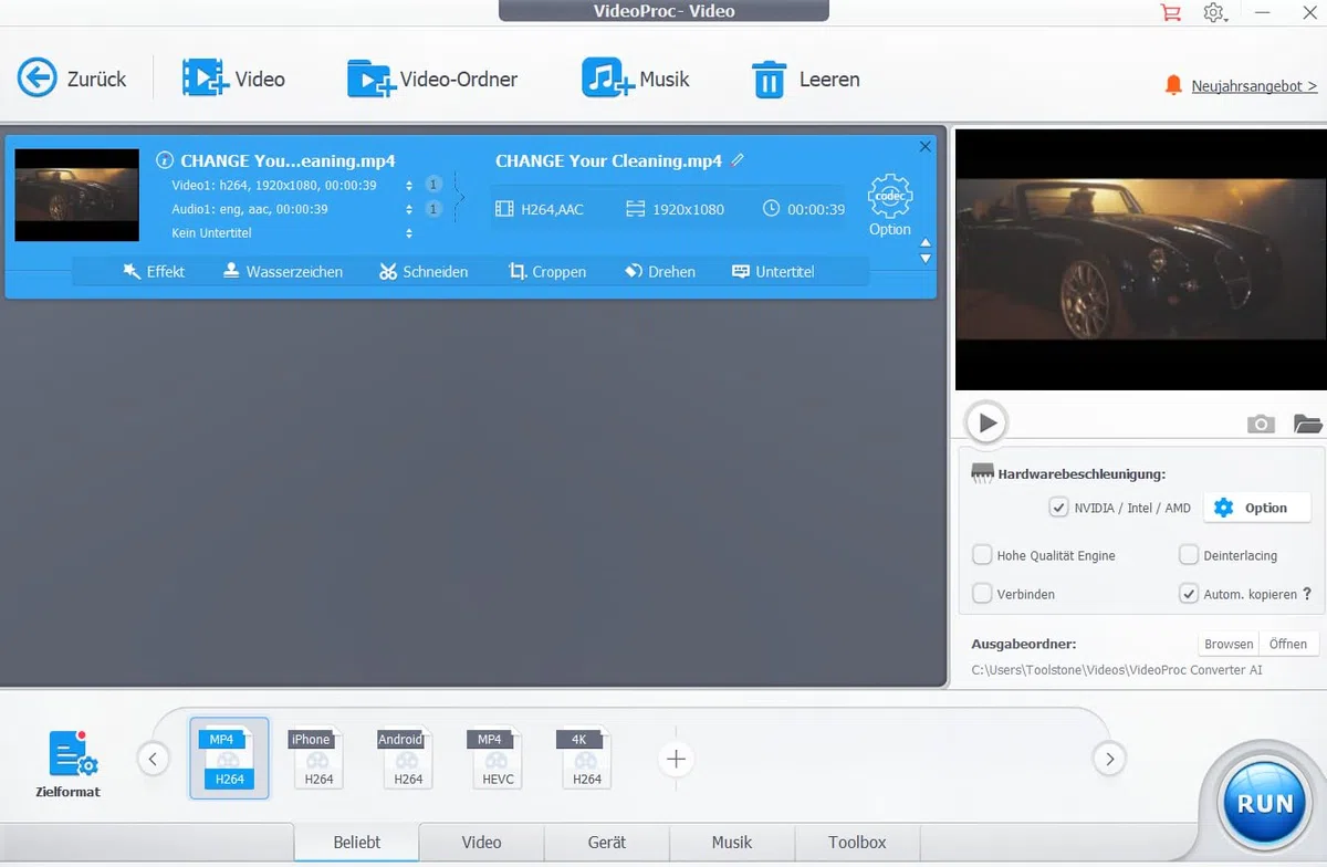 Digiarty VideoProc Converter AI | Kompatibel mit Windows | 1 Gerät | 1 Jahr | Video-Konverter, Kompressor, Downloader, Recorder | Aktivierungscode per E-Mail