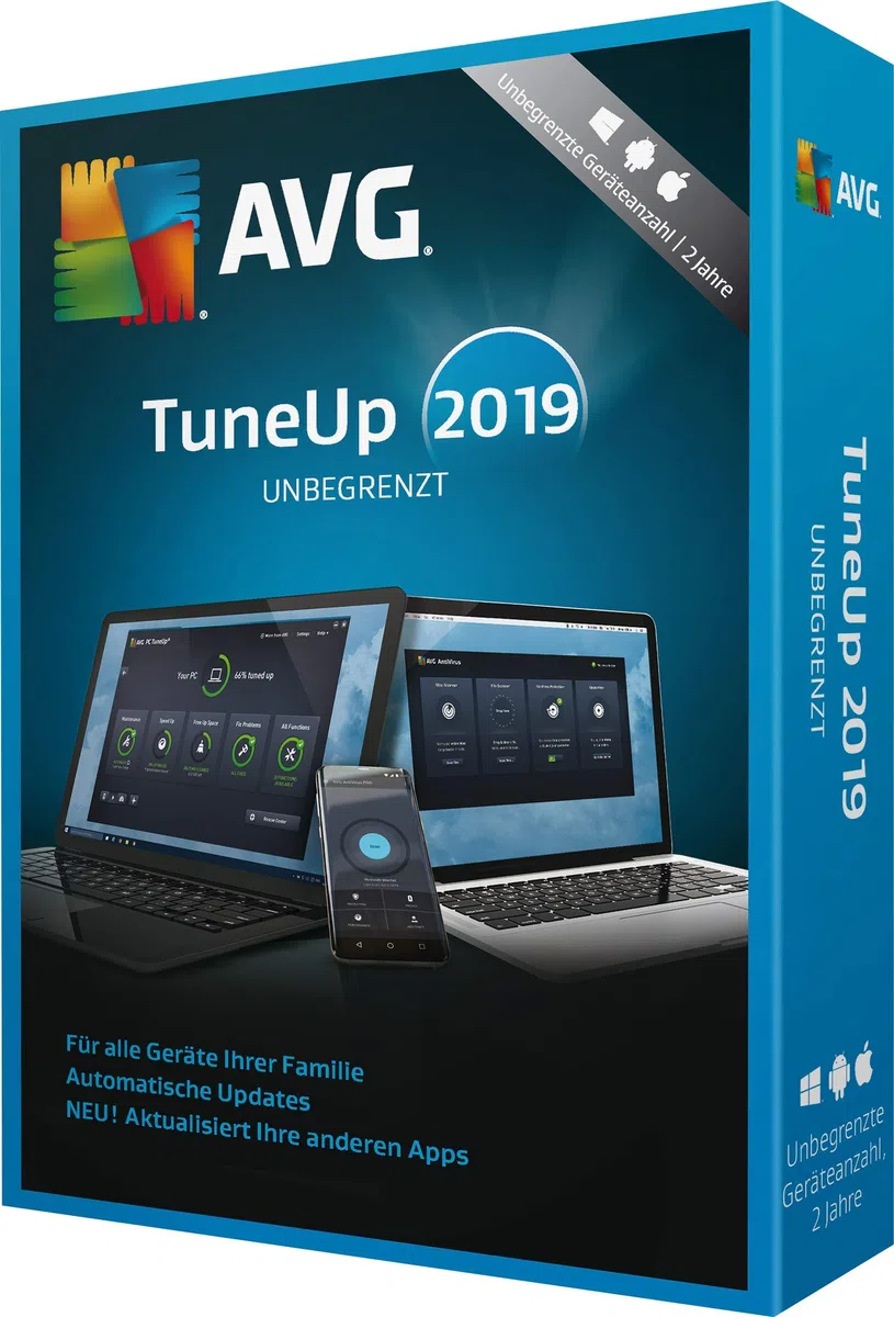 AVG TuneUp 2019 unbegrenzt / 2 Jahre|2019|Unbegrenzt / 2 Jahre|24 Monate|Laptop, Tablet, Handy|Download|Download