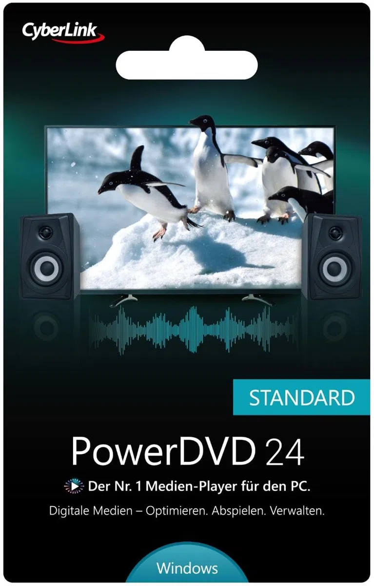 CyberLink PowerDVD 24 Standard Player für digitale Medien und DVD-Disc Dauerlizenz Windows