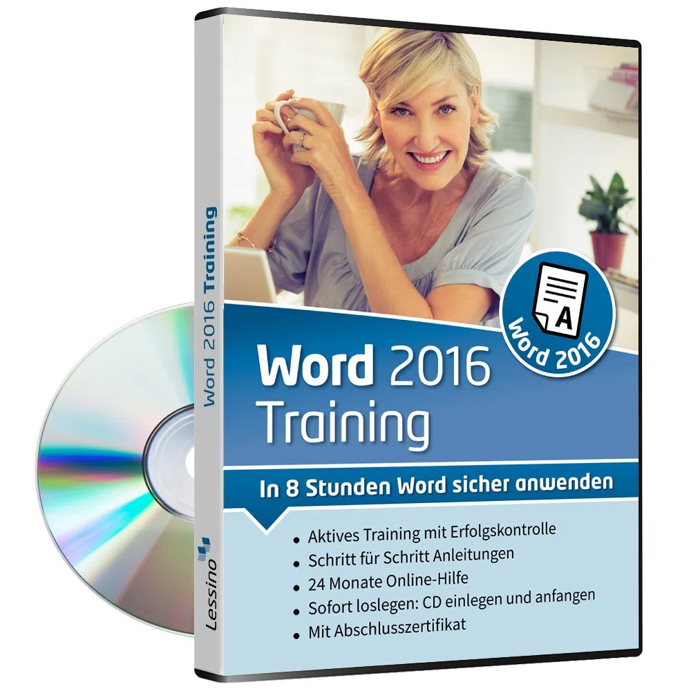 Word 2016 Training - In 8 Stunden Word sicher anwenden | Einsteiger und Auffrischer lernen mit diesem Kurs Schritt für Schritt wichtige Grundlagen von Word | CD inkl. Online-Kurs [1 Nutzer-Lizenz]