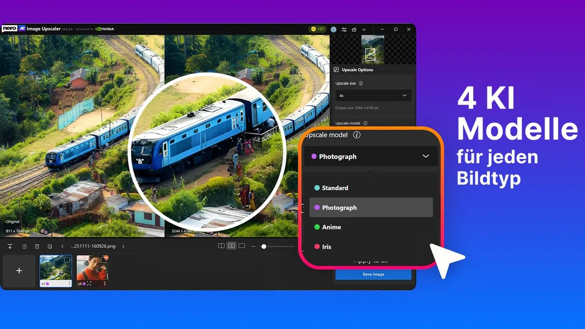 Nero AI Image Upscaler 365 | Fotos schärfen & unscharfe Bilder reparieren | 1 PC | Windows 11/10
