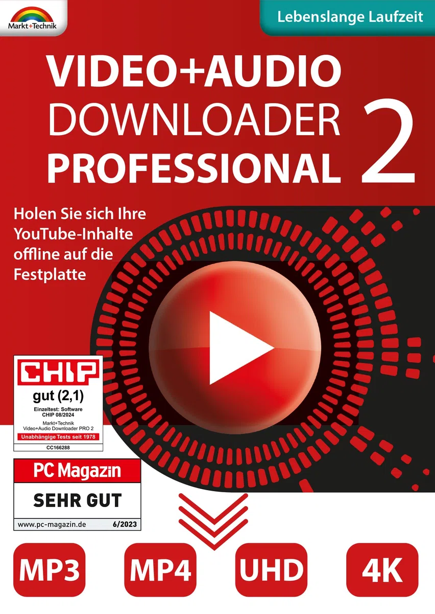 Video und Audio Downloader 2, Videos und Musik herunterladen von YouTube, ARD, ZDF Medietheken, kein Abo, Aktivierungscode per Email