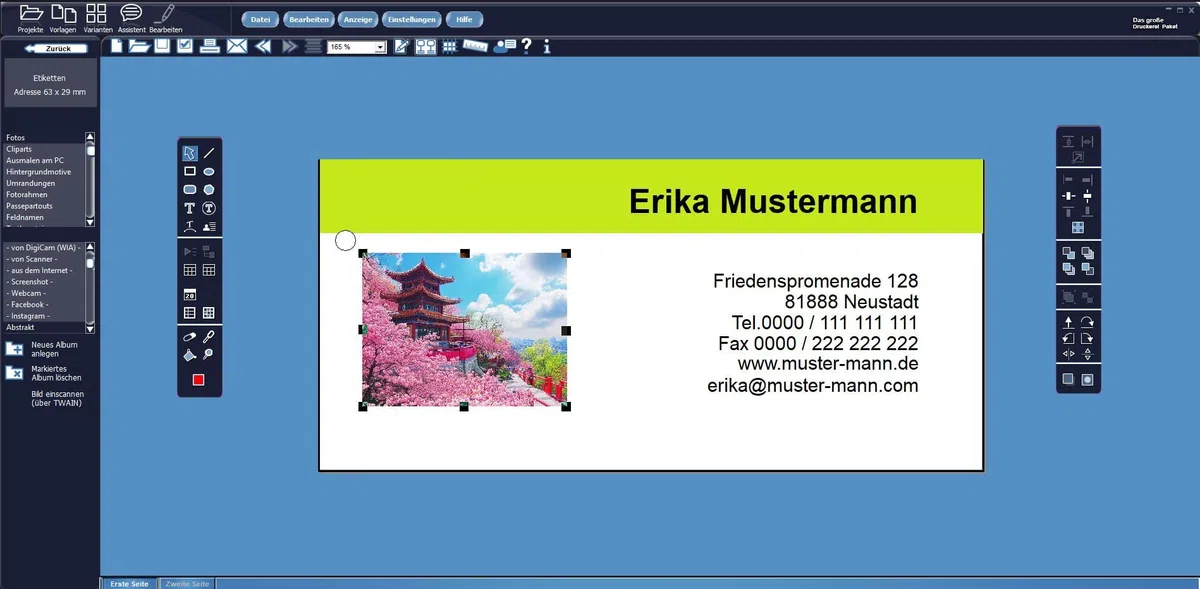 Das große Druckerei Paket 2026 - Einladungen, Glückwunsch Karten, Etiketten, CD-DVD Labels, Visitenkarten für Windows 11, 10, 8.1, 7