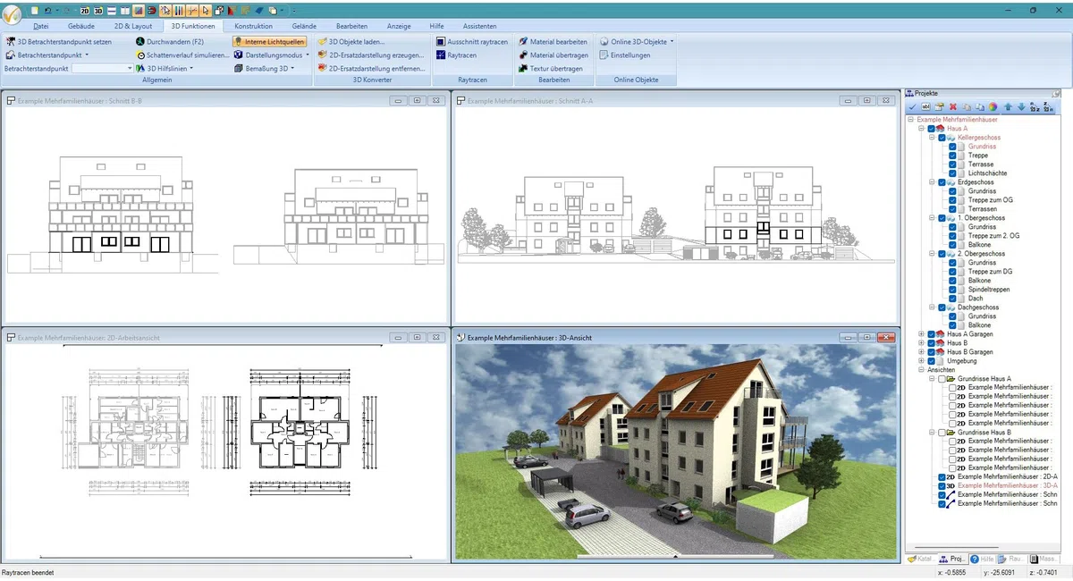 3D CAD 12 Professional Profi-Software für Hausbau-Planung in 3D und 2D mit Elektroplanung für Win 11, 10