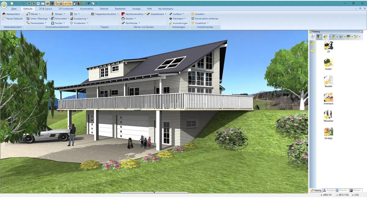 3D CAD 12 Professional Profi-Software für Hausbau-Planung in 3D und 2D mit Elektroplanung für Win 11, 10