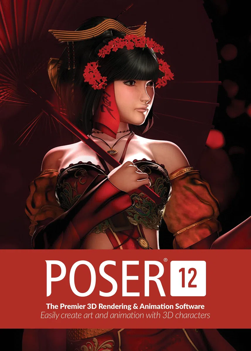 Poser 12 3D-Rendering- und Animationssoftware für PC und Mac OS Lizenzschlüsselkarte