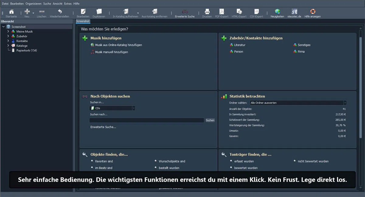 Stecotec Musikverwaltung Pro: CD- und Schallplatten-Sammlung am PC verwalten, Musikverwaltungssoftware