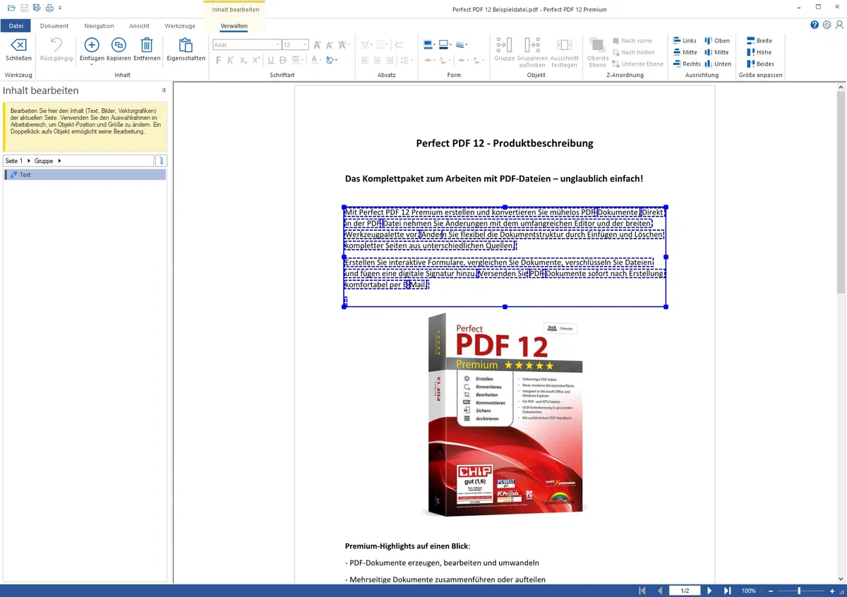 Perfect PDF 12 Premium inkl. OCR 2 USER - PDF erstellen, bearbeiten, sichern