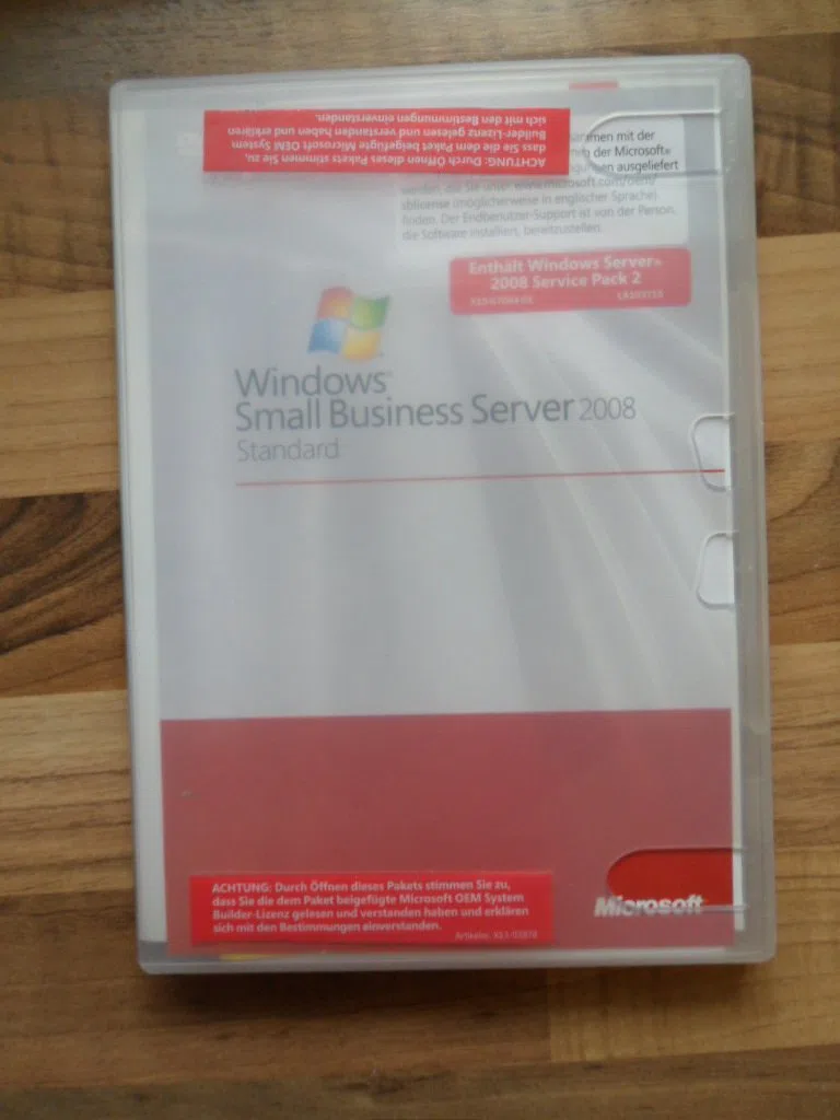 Microsoft Windows Small Business Server 2008 Standard SP2 DVD OEM 1-4CPU +5CAL