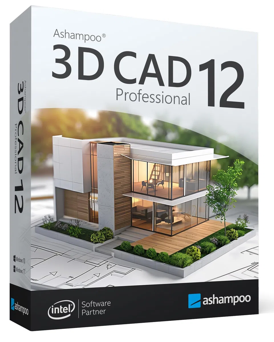 3D CAD 12 Professional Profi-Software für Hausbau-Planung in 3D und 2D mit Elektroplanung für Win 11, 10
