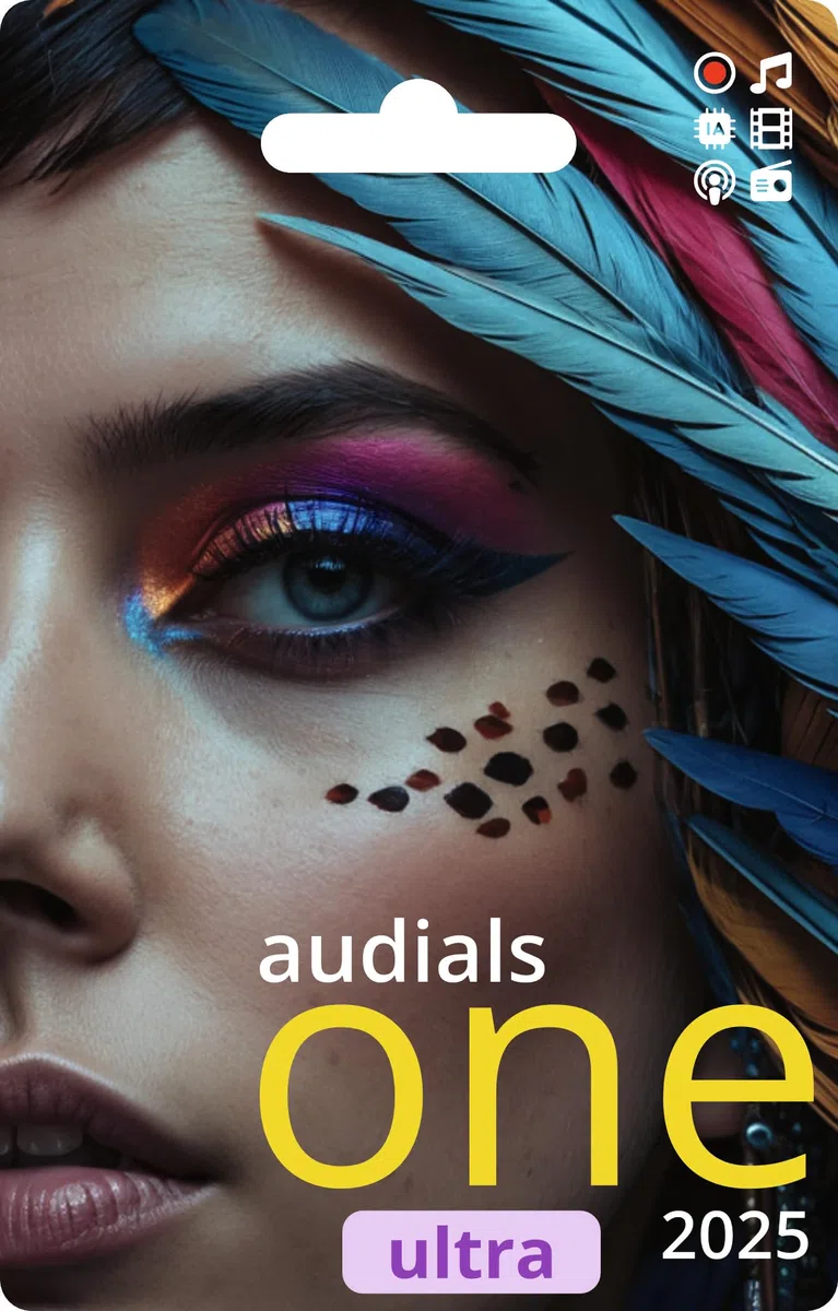 Audials One 2025 ULTRA Multilingual Windows 11/10 Dauerlizenz KI-Verbesserungen Streaming-Aufnahme Netflix Joyn Deezer Spotify Product Key Card