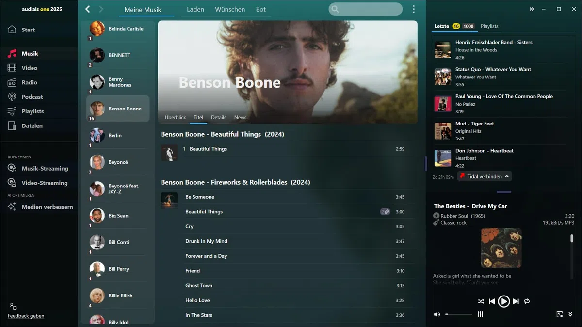 Audials One 2025 ULTRA Multilingual Windows 11/10 Dauerlizenz KI-Verbesserungen Streaming-Aufnahme Netflix Joyn Deezer Spotify Product Key Card