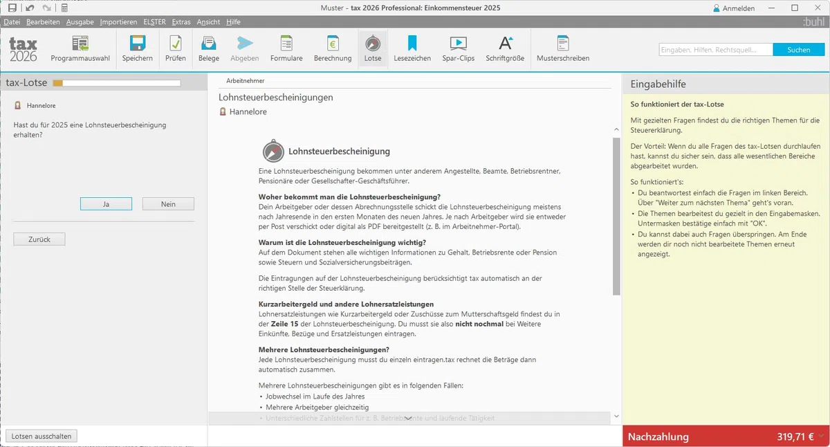 Tax 2026 Professional für Steuerjahr 2025 Digitaler Download