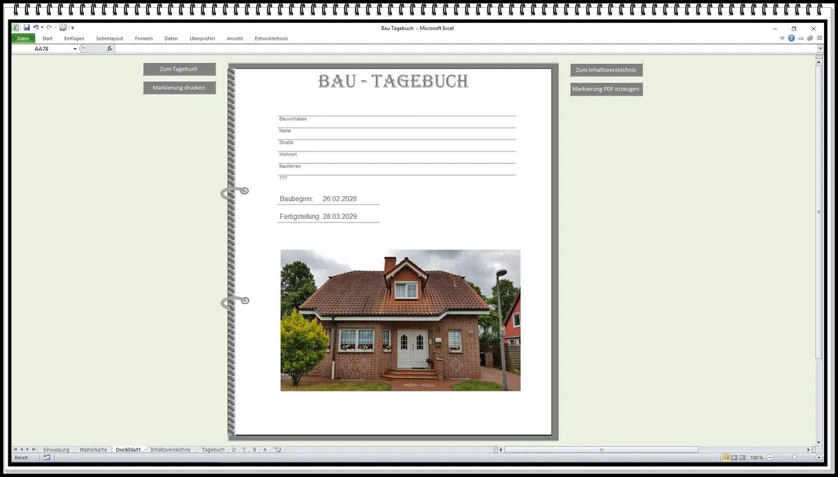 Digitales Bautagebuch Software für Bauführer und Bauherren Handbuch HOAI Vorlage Bauberichte