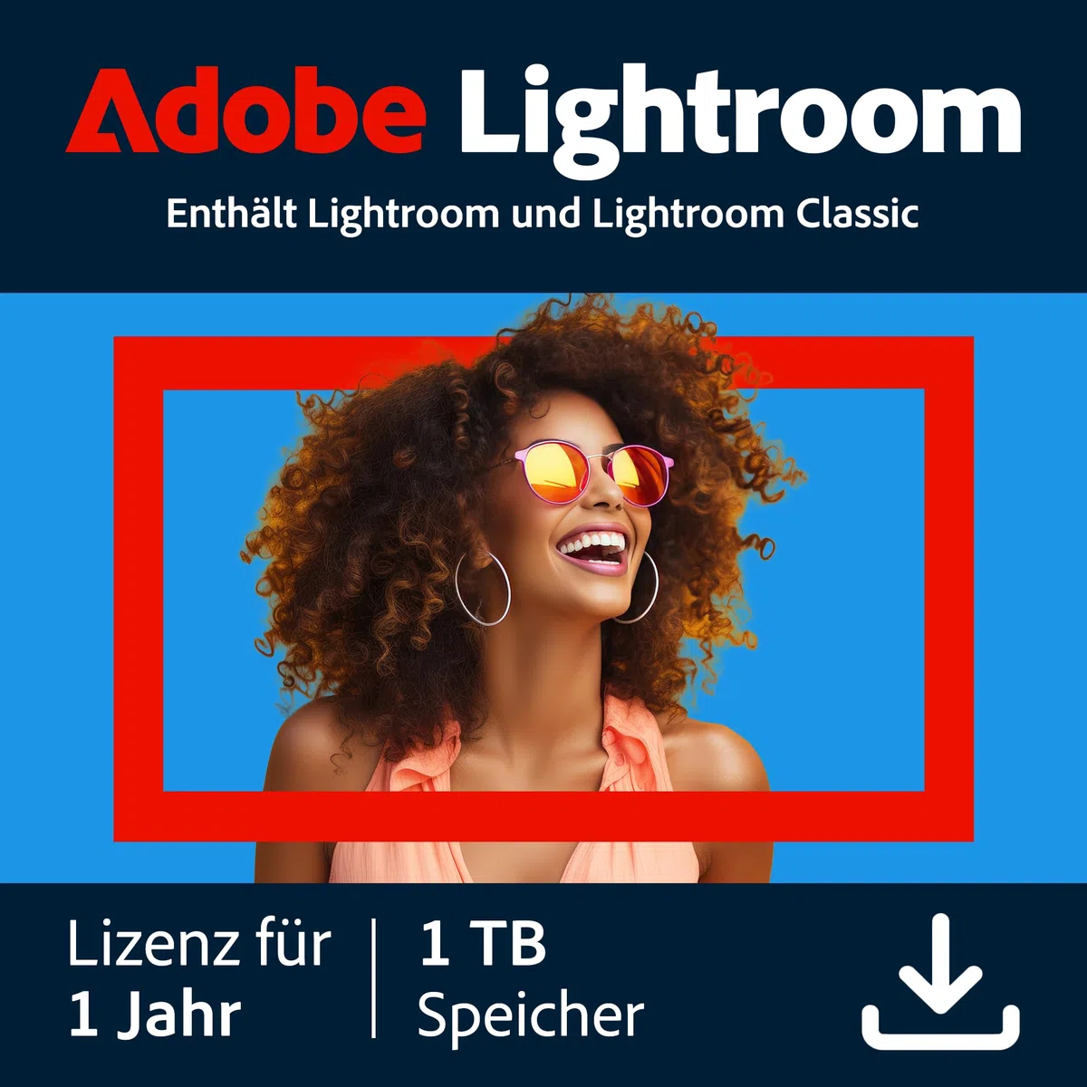 Adobe Lightroom inkl. Lightroom Classic 1 TB KI-gestützter Foto-Editor 1 Jahr PC/Mac Digital Download