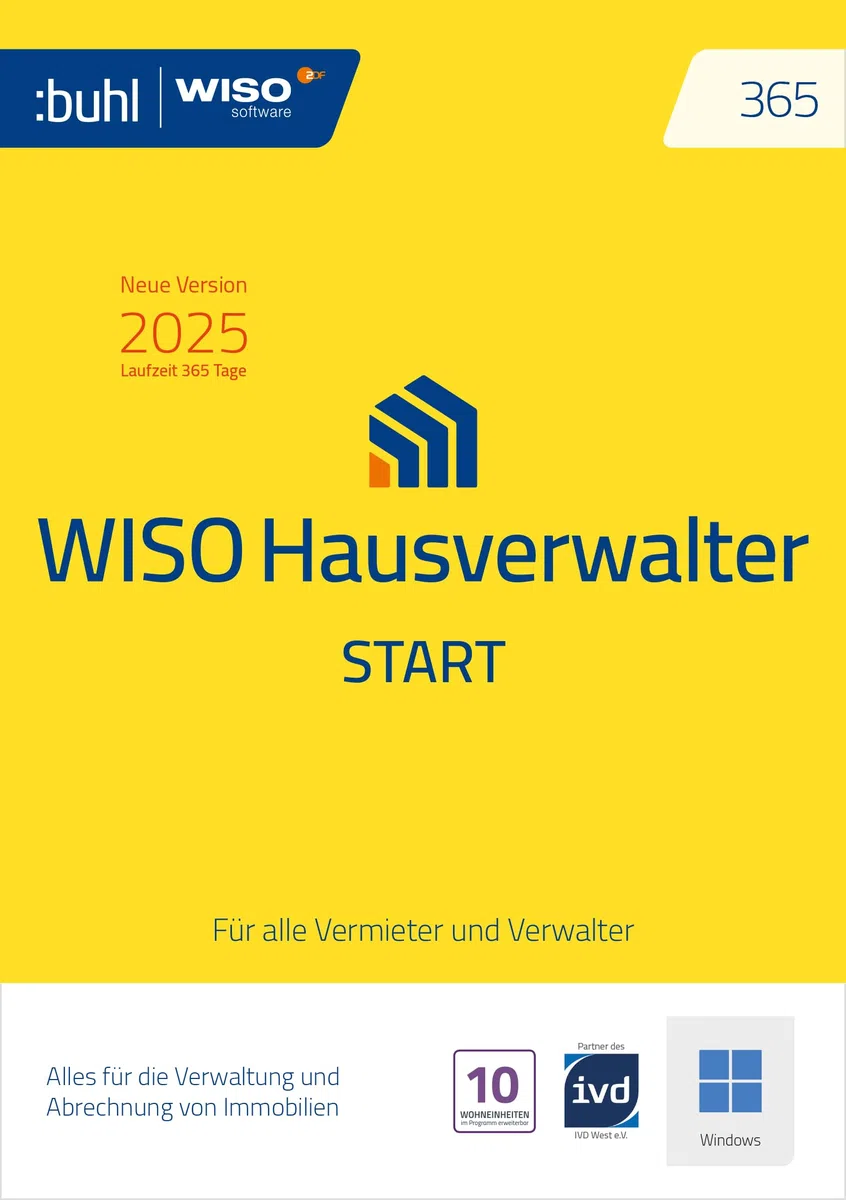 WISO Hausverwalter 365 Start Version 2025 | Mieter & WEG abrechnen | Heizkosten | Windows Download