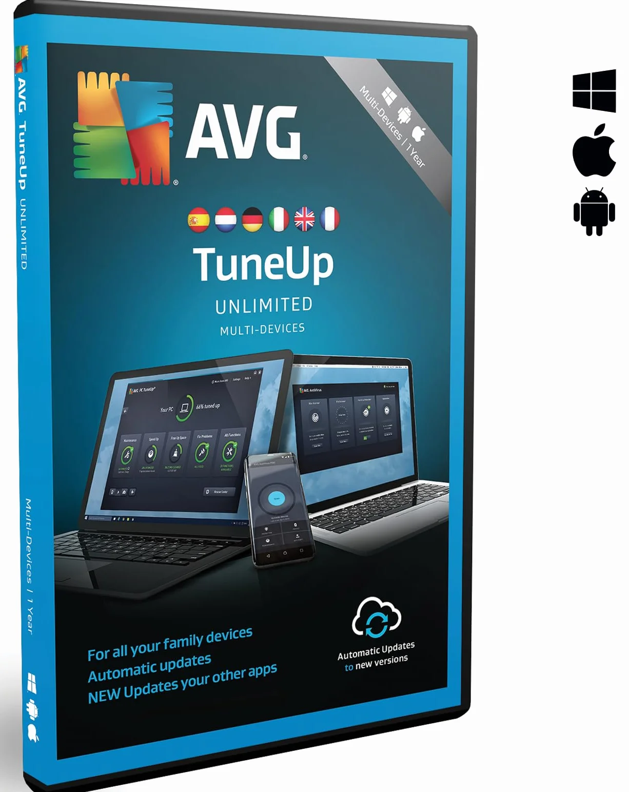AVG TuneUp Unlimited 2026 | Für 10 Geräte | 1 Jahr | Junk-Dateien entfernen und das System beschleunigen | - für Windows, macOS, iOS und Android
