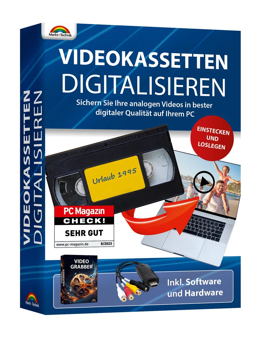 Videokassetten Digitalisieren Analog Audio Video Konverter VHS VCR DVD für Windows 11 10 8 7