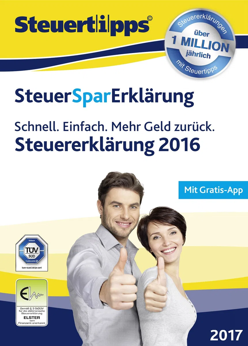 SteuerSparErklärung 2017 Standard Download für Steuerjahr 2016