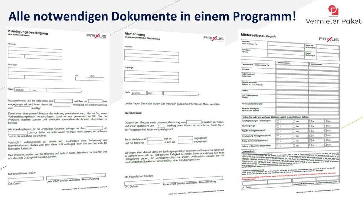 Das Vermieterpaket CD-ROM Online Updates Vermieterverwaltung