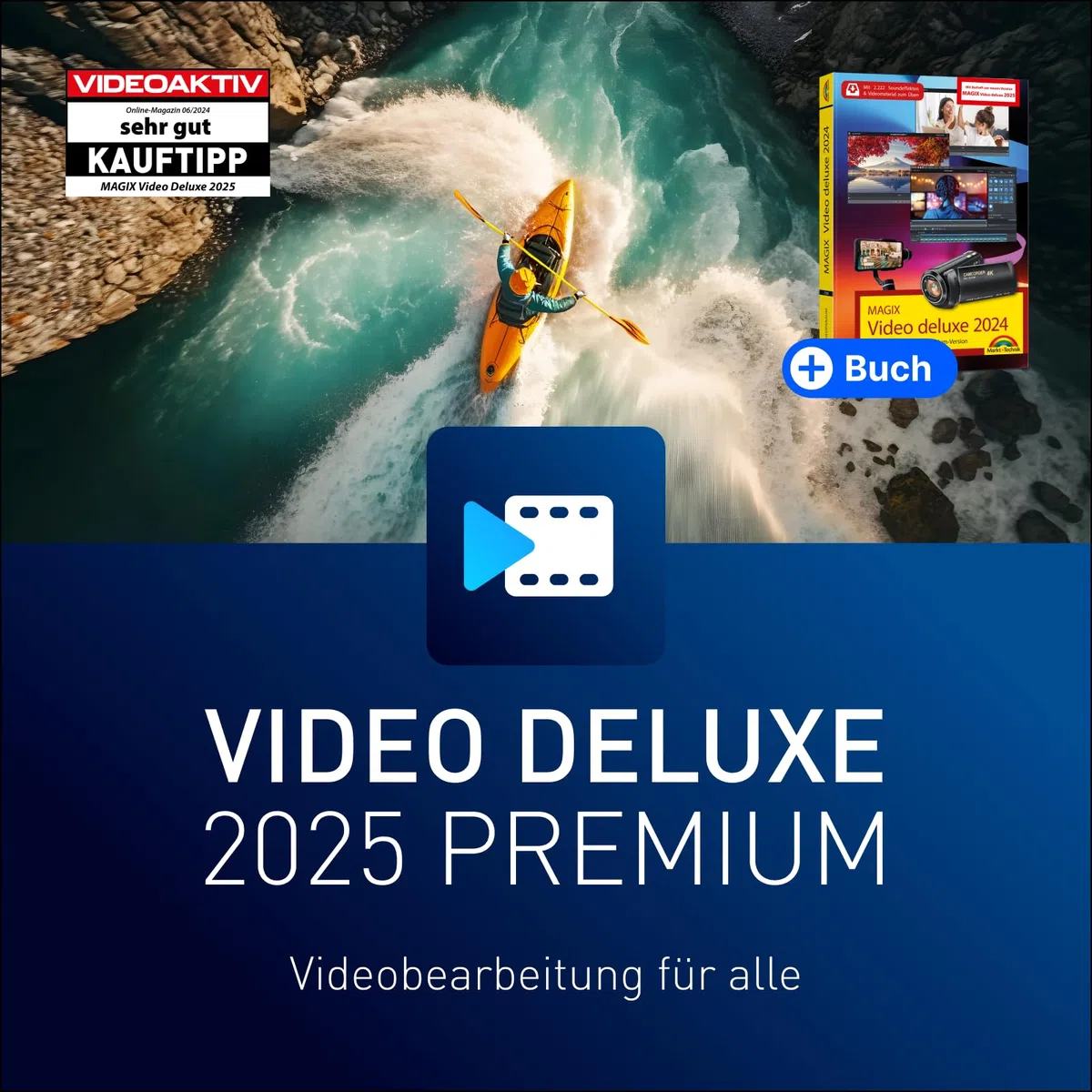 BUNDLE: MAGIX Video deluxe 2025 PREMIUM + BUCH - Videobearbeitung für alle | Videobearbeitungsprogramm | für Windows 10/11 PC | 1 PC-Volllizenz für 2 Geräte [dvd_rom,software_key_card]