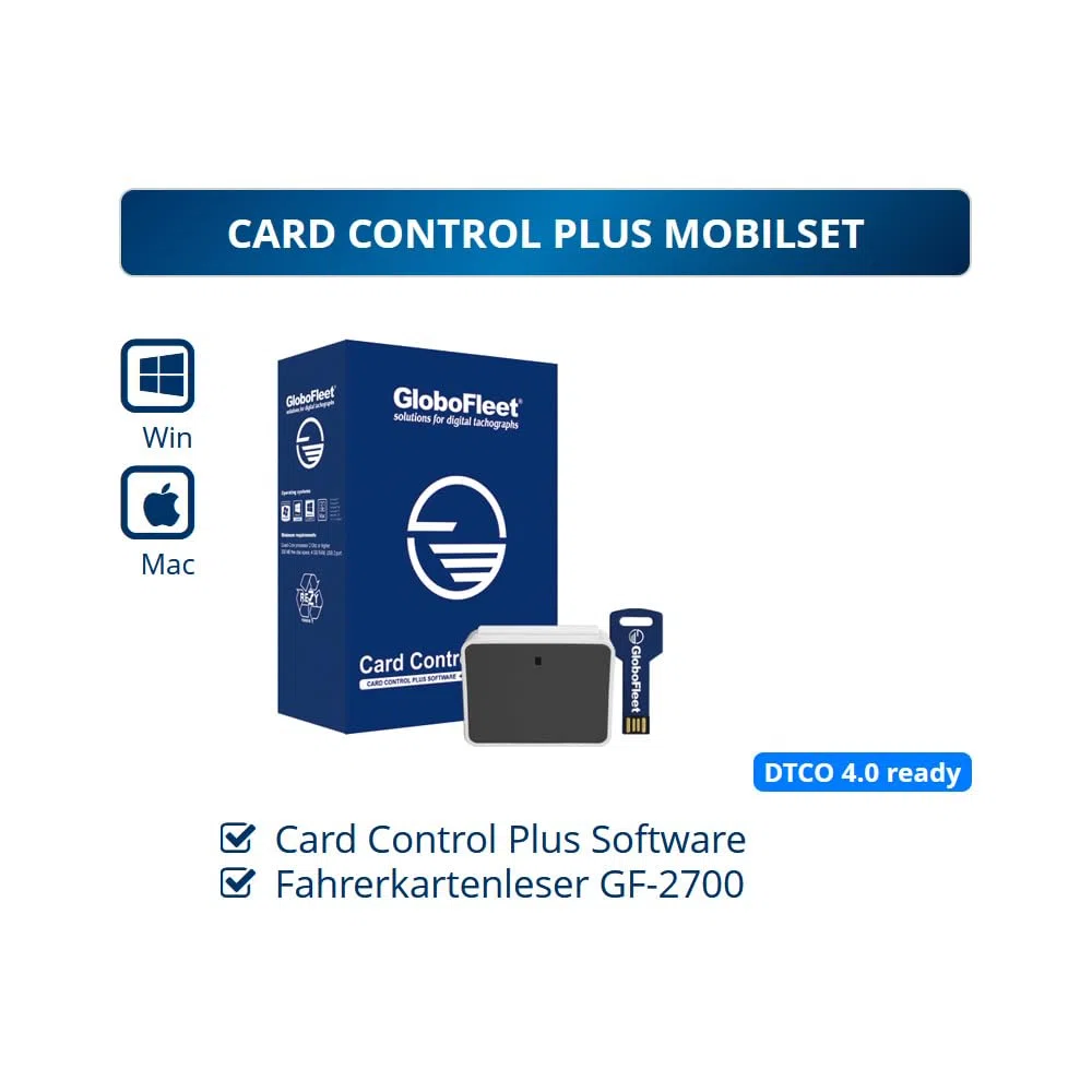 GloboFleet Card Control Plus Mobilset DTCO 4.1 kompatibel USB KEY Version Fahrerkarte auslesen auswerten archivieren