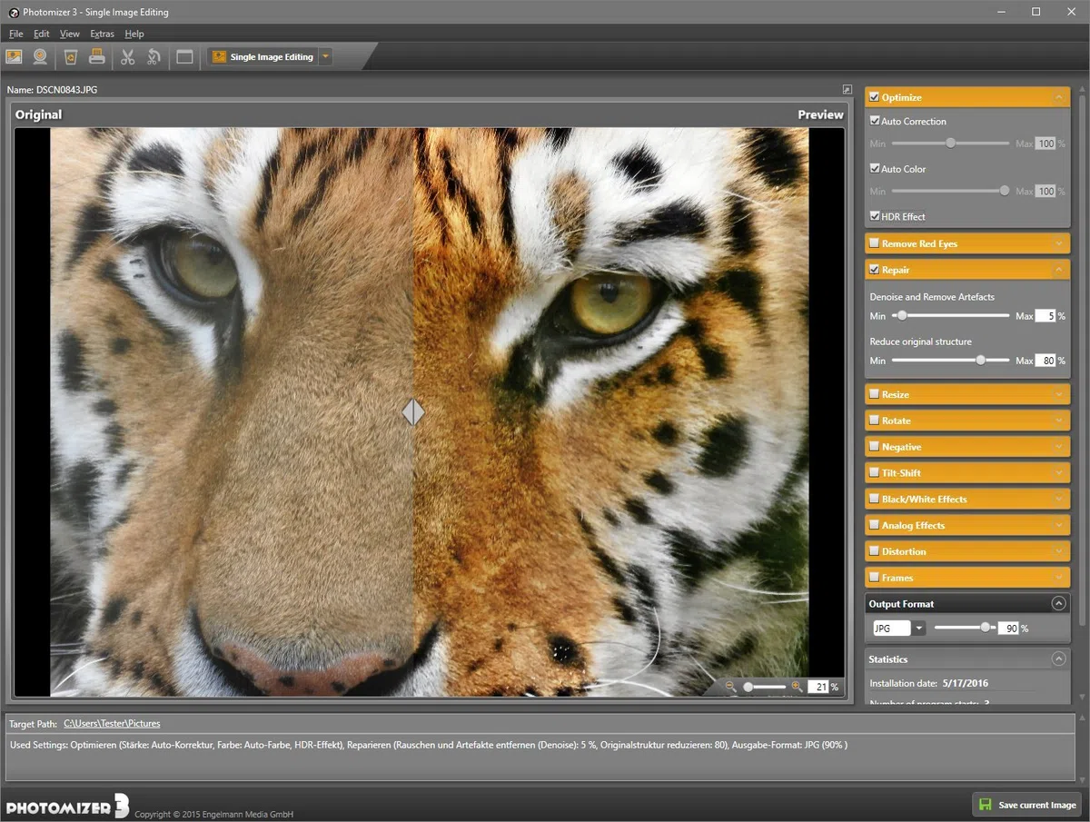 Photomizer 3 Premium - Bildbearbeitungsprogramm - Digitale Fotos optimieren und reparieren - Fotobearbeitungsprogramm