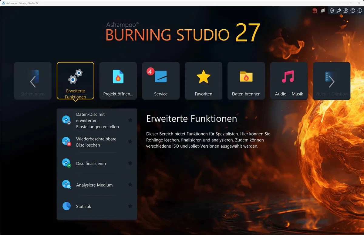 Burning Studio 27 - Brennen - Kopieren - Sichern Das Multimedia Genie für Filme, Fotos, Musik und Daten für Windows 11 / 10