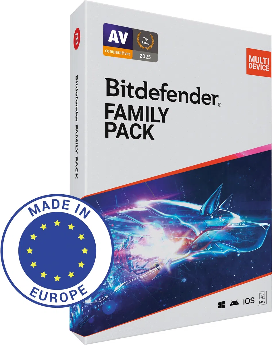 Bitdefender Family Pack Total Security 15 Geräte 1 Jahr Abonnement PC/Mac/iOS/Android Aktivierungscode