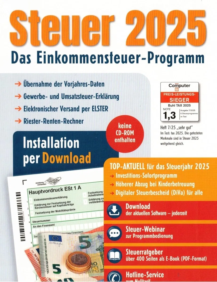 Aldi Steuer 2025 für die Steuererklärung am PC ELSTER Steuerprogramm