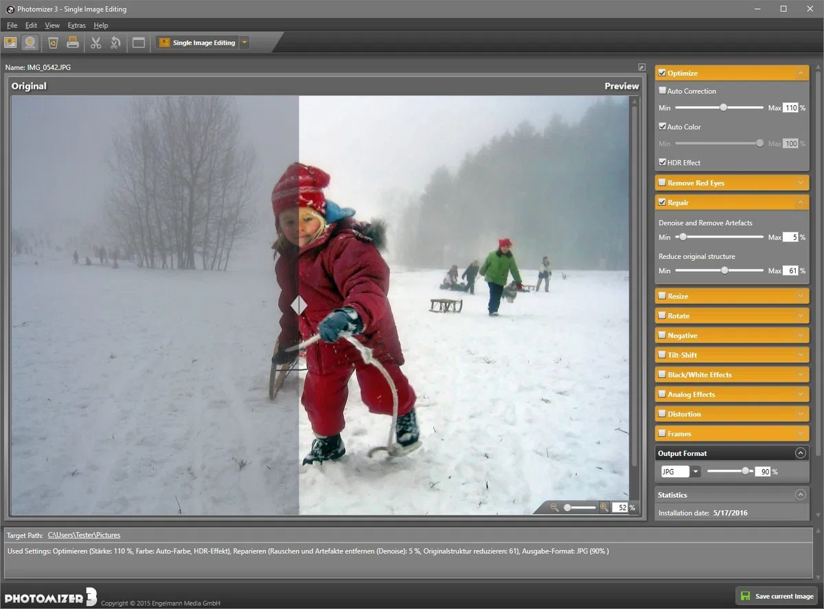 Photomizer 3 Premium - Bildbearbeitungsprogramm - Digitale Fotos optimieren und reparieren - Fotobearbeitungsprogramm